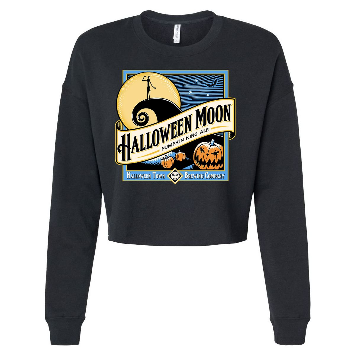 Halloween Moon Town Brewing Company Pumpkin King Ale Cropped Pullover Crew