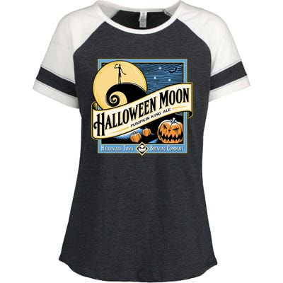 Halloween Moon Town Brewing Company Pumpkin King Ale Enza Ladies Jersey Colorblock Tee