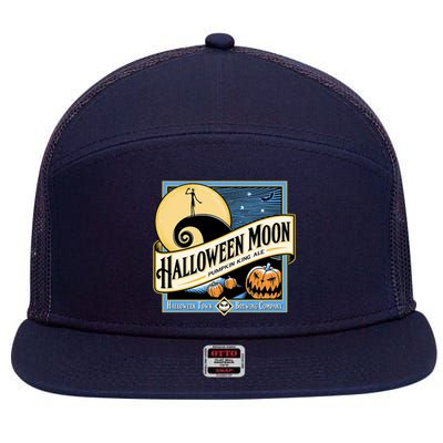 Halloween Moon Town Brewing Company Pumpkin King Ale 7 Panel Mesh Trucker Snapback Hat