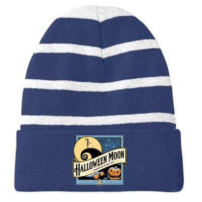 Halloween Moon Town Brewing Company Pumpkin King Ale Striped Beanie with Solid Band