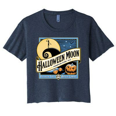 Halloween Moon Town Brewing Company Pumpkin King Ale Women's Crop Top Tee