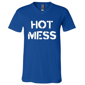 Hot Mess Trendy Fashion Gift For Mom Sister Friend Gift V-Neck T-Shirt