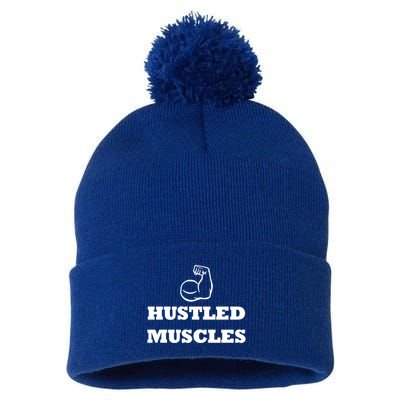 Hustle Muscles Tee Gift Pom Pom 12in Knit Beanie