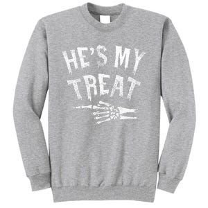 He's My Treat Funny Halloween Matching Couple Costume Tall Sweatshirt