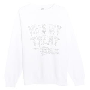 He's My Treat Funny Halloween Matching Couple Costume Premium Crewneck Sweatshirt