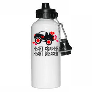 Heart Monster Truck Crusher Valentines Day Cute Funny Hearts Meaningful Gift Aluminum Water Bottle