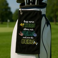 Hug More Trees Clean Our Seas And Save The Bees Save Planet Gift Golf Towel