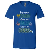 Hug More Trees Clean Our Seas And Save The Bees Save Planet Gift V-Neck T-Shirt