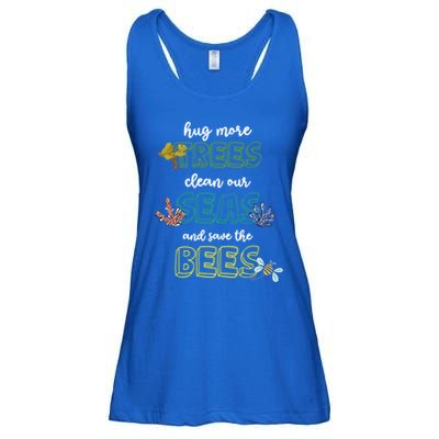 Hug More Trees Clean Our Seas And Save The Bees Save Planet Gift Ladies Essential Flowy Tank