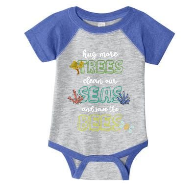 Hug More Trees Clean Our Seas And Save The Bees Save Planet Gift Infant Baby Jersey Bodysuit