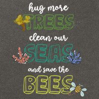 Hug More Trees Clean Our Seas And Save The Bees Save Planet Gift Cotton Canvas Backpack