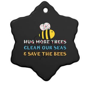 Hug More Trees Clean Our Seas Save The Bees Floral Gift Ceramic Star Ornament