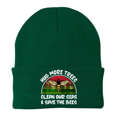 Hug More Trees Clean Our Seas Save The Bees Gift Knit Cap Winter Beanie