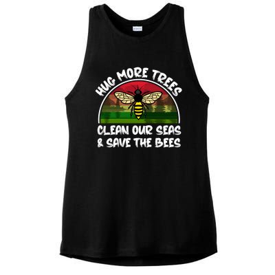 Hug More Trees Clean Our Seas Save The Bees Gift Ladies PosiCharge Tri-Blend Wicking Tank