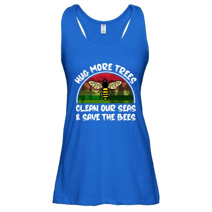 Hug More Trees Clean Our Seas Save The Bees Gift Ladies Essential Flowy Tank