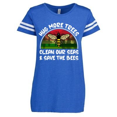 Hug More Trees Clean Our Seas Save The Bees Gift Enza Ladies Jersey Football T-Shirt