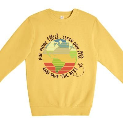 Hung More Tree Clean Our Seas And Save The Bees Meaningful Gift Premium Crewneck Sweatshirt