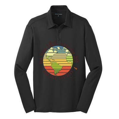 Hung More Tree Clean Our Seas And Save The Bees Meaningful Gift Silk Touch Performance Long Sleeve Polo