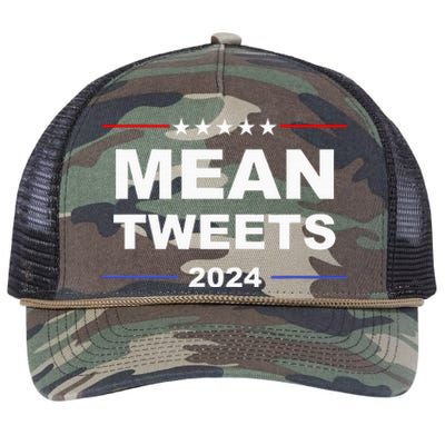 Humorous Mean Tweets & Trump 2024 Political Gear Gop Fans Retro Rope Trucker Hat Cap