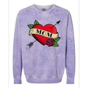 Heart Mom Tattoo Colorblast Crewneck Sweatshirt