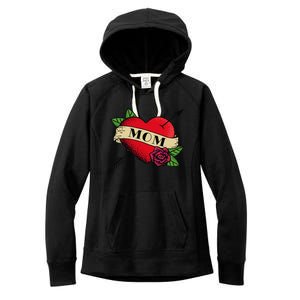 Heart Mom Tattoo Women's Fleece Hoodie