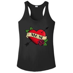 Heart Mom Tattoo Ladies PosiCharge Competitor Racerback Tank