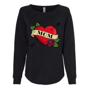 Heart Mom Tattoo Womens California Wash Sweatshirt