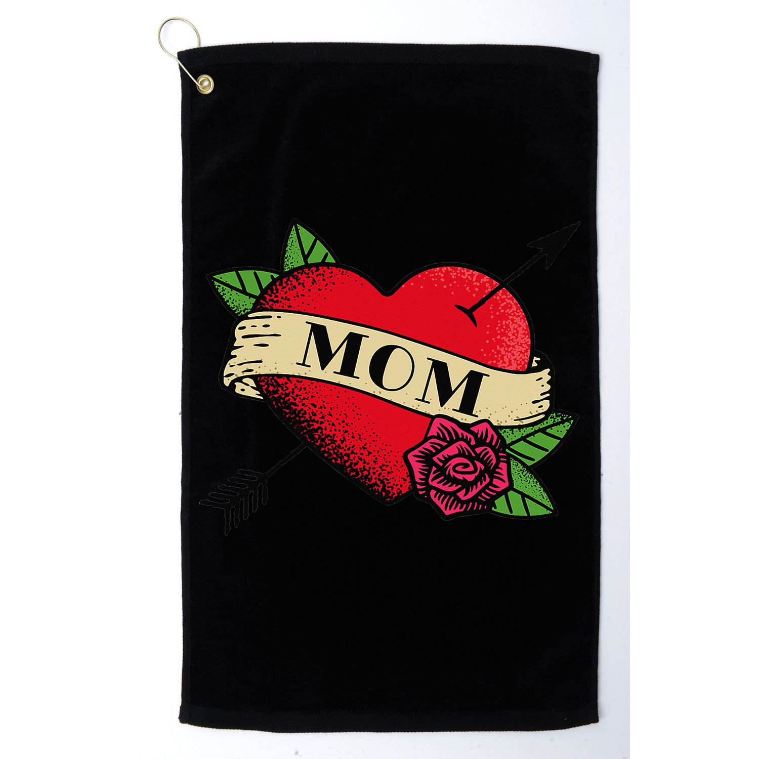 Heart Mom Tattoo Golf Towel