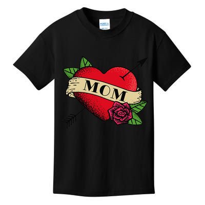 Heart Mom Tattoo Kids T-Shirt
