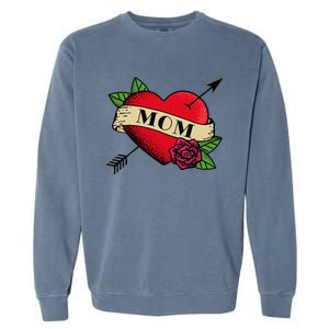 Heart Mom Tattoo Garment-Dyed Sweatshirt