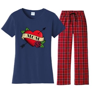 Heart Mom Tattoo Women's Flannel Pajama Set