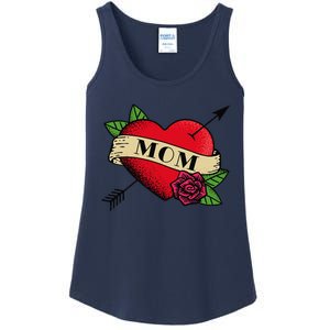 Heart Mom Tattoo Ladies Essential Tank