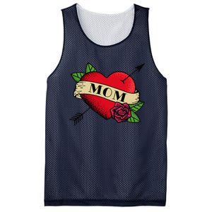 Heart Mom Tattoo Mesh Reversible Basketball Jersey Tank