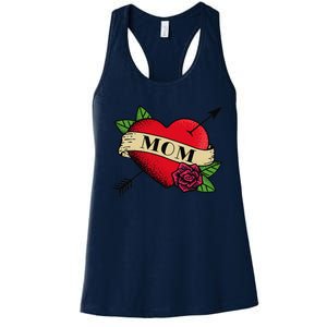 Heart Mom Tattoo Women's Racerback Tank