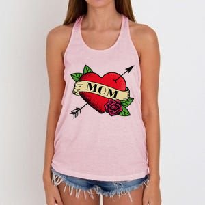 Heart Mom Tattoo Women's Knotted Racerback Tank