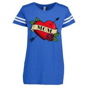 Heart Mom Tattoo Enza Ladies Jersey Football T-Shirt