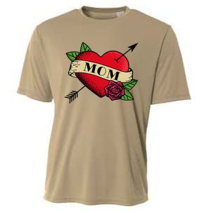 Heart Mom Tattoo Cooling Performance Crew T-Shirt