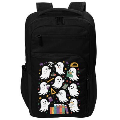 Halloween Math Teacher Ghost Math Teacher Spooky Halloween Gift Impact Tech Backpack