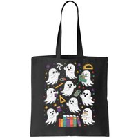 Halloween Math Teacher Ghost Math Teacher Spooky Halloween Gift Tote Bag