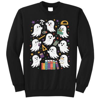 Halloween Math Teacher Ghost Math Teacher Spooky Halloween Gift Tall Sweatshirt