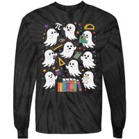 Halloween Math Teacher Ghost Math Teacher Spooky Halloween Gift Tie-Dye Long Sleeve Shirt