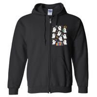 Halloween Math Teacher Ghost Math Teacher Spooky Halloween Gift Full Zip Hoodie