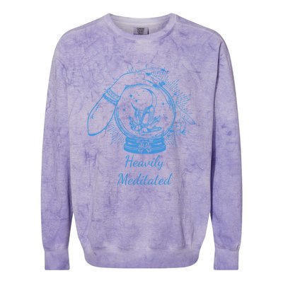 Heavily Meditated Tee Mythical Crystal Ball Art Crystals Gift Colorblast Crewneck Sweatshirt