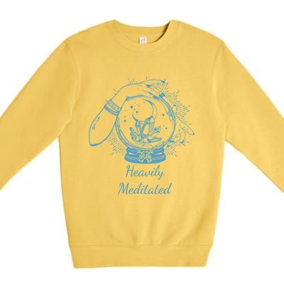 Heavily Meditated Tee Mythical Crystal Ball Art Crystals Gift Premium Crewneck Sweatshirt