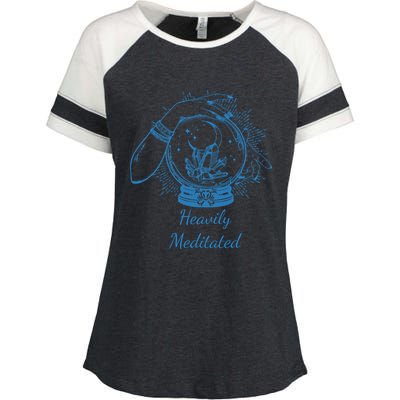 Heavily Meditated Tee Mythical Crystal Ball Art Crystals Gift Enza Ladies Jersey Colorblock Tee