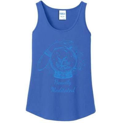 Heavily Meditated Tee Mythical Crystal Ball Art Crystals Gift Ladies Essential Tank