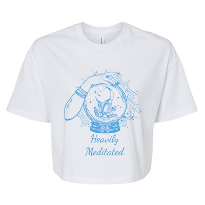 Heavily Meditated Tee Mythical Crystal Ball Art Crystals Gift Bella+Canvas Jersey Crop Tee