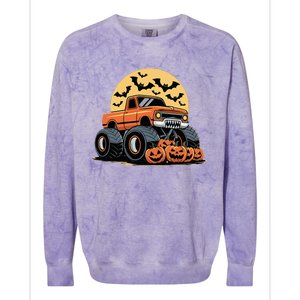 Halloween Monster Truck Pumpkins Colorblast Crewneck Sweatshirt