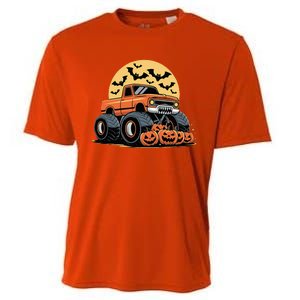 Halloween Monster Truck Pumpkins Cooling Performance Crew T-Shirt