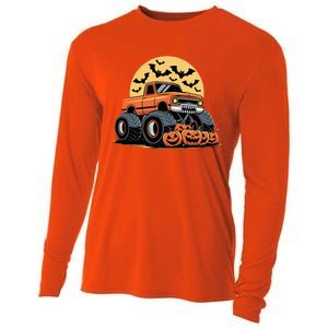 Halloween Monster Truck Pumpkins Cooling Performance Long Sleeve Crew